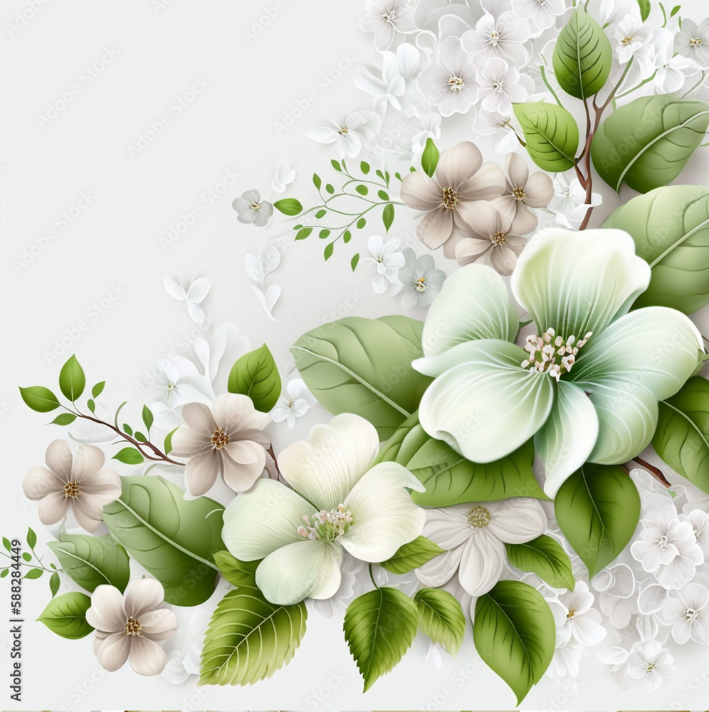 Fototapeta premium Modern colorful tropical floral pattern. Cute botanical abstract contemporary seamless pattern. Flower background