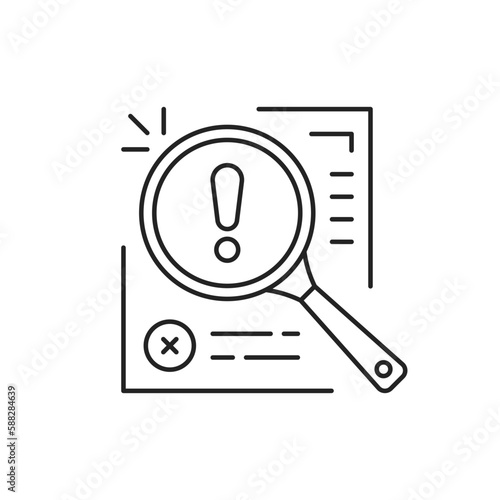 assesment for crisis audit icon with thin line page
