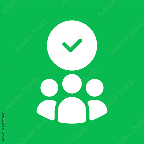white team icon with check mark like membership