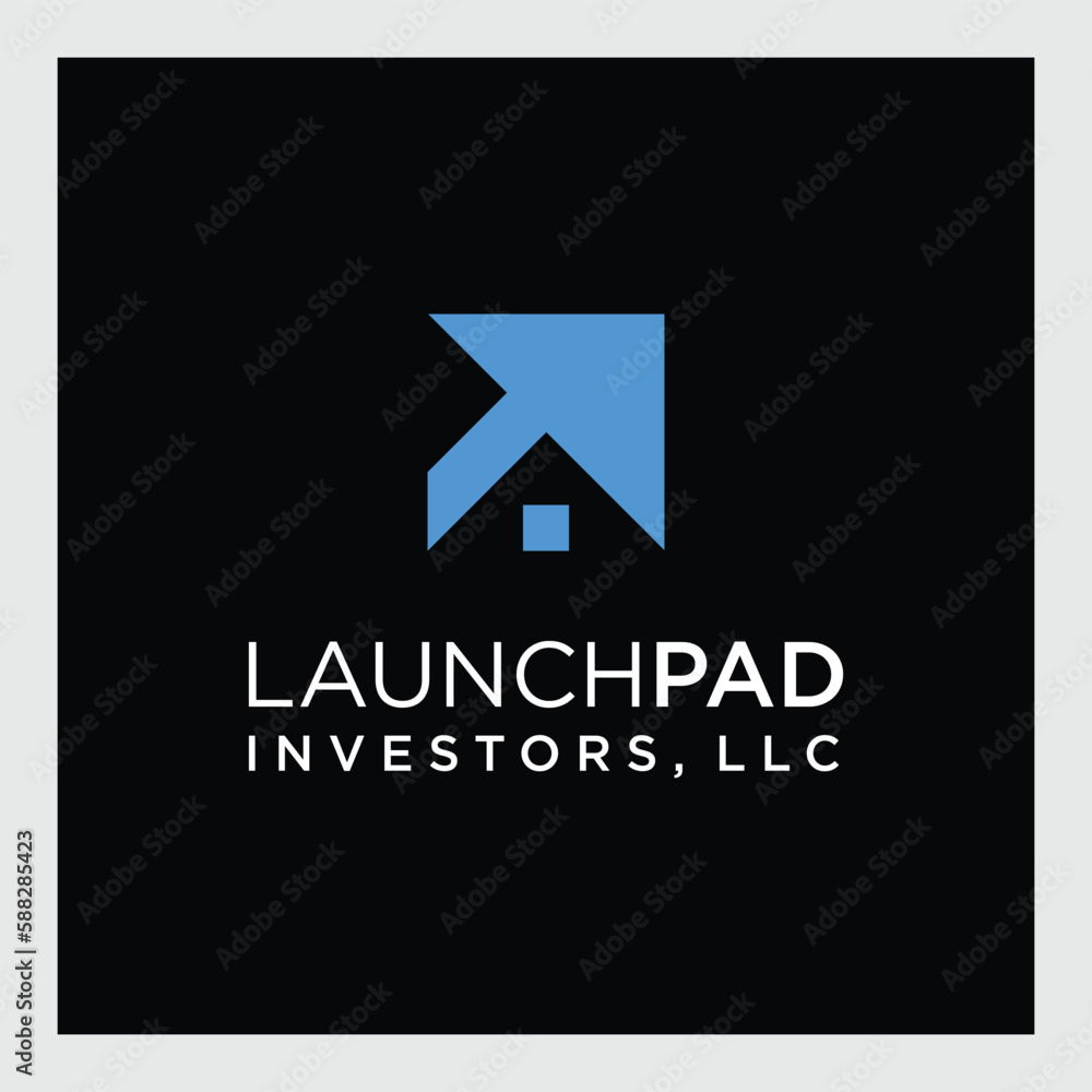 Finance Modern house logo. Stock market trading icon. Arrow Symbol Finance Modern house logo. Stock market trading icon. Arrow Symbol