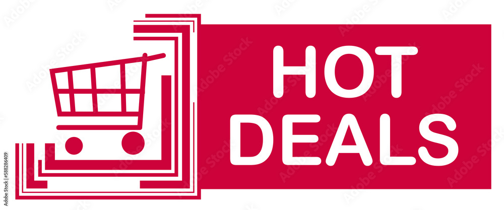 Hot Deals Pink Shopping Cart Squares Border Text Hot Deals Pink Shopping Cart Squares Border Text