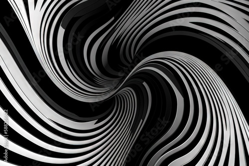  an abstract black and white background with a wavy design in the middle of the image and a black and white background with a wavy design in the middle.  generative ai