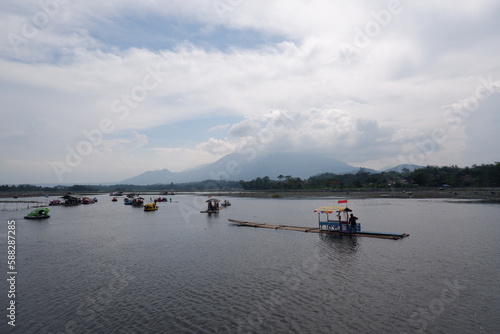 Beautiful View of Bagendit Lake in Garut, West Java, Indonesia.