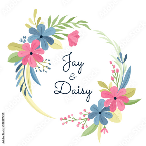 Marco de flores de invitación de boda