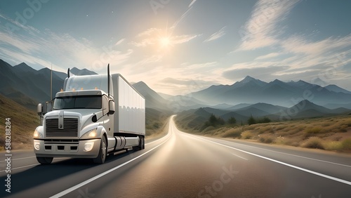 Digital illustration of a futuristic truck, generative AI