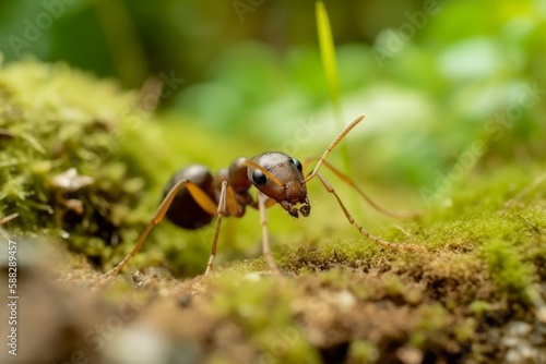 Ant insect in forest. Generate Ai © nsit0108