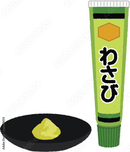 チューブわさびのイラスト