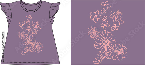 FLOWERS t-shirt graphic design vector illustration
