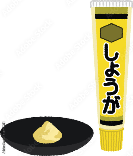 チューブ生姜のイラスト