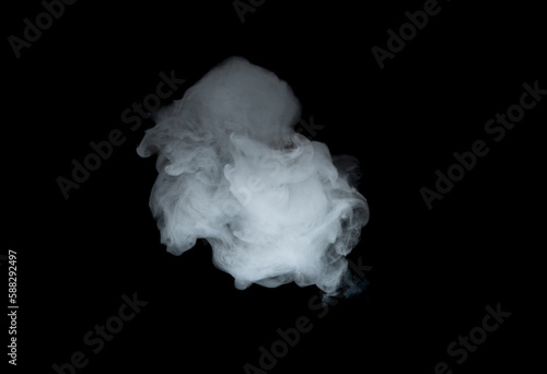 Round smoke form on a black background