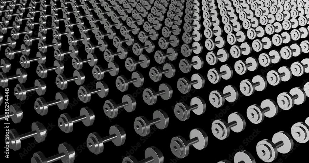Dumbbell manufacturing animation top view Dumbbell manufacturing animation top view