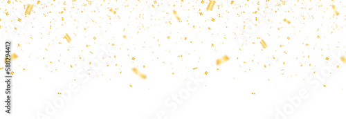 Vector confetti png. Golden tinsel  confetti fall from the sky on a transparent background. Shiny confetti png. Holiday  birthday.