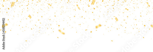 Vector confetti png. Golden tinsel, confetti fall from the sky on a transparent background. Shiny confetti png. Holiday, birthday.