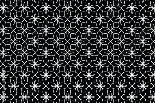 abstract seamless white geomatric flower pattern.