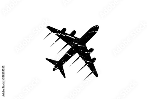 Retro airplane with text vector design. Old style flight plane icon. Travel, transport concept illustration to use in tourism, summer holiday, business travel, holiday planning design projects. 