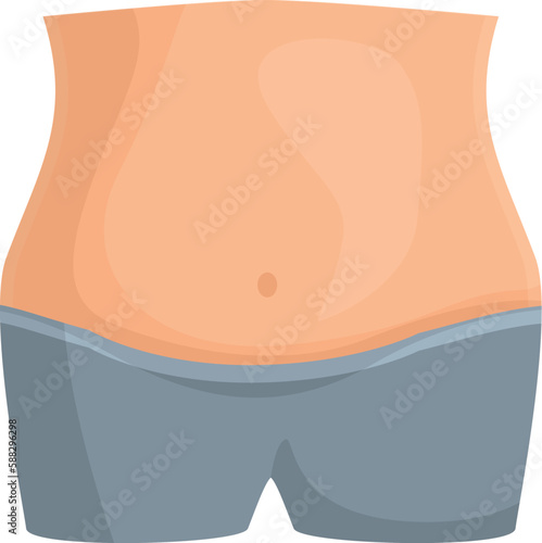 Big belly icon cartoon vector. Body health. Care beauty