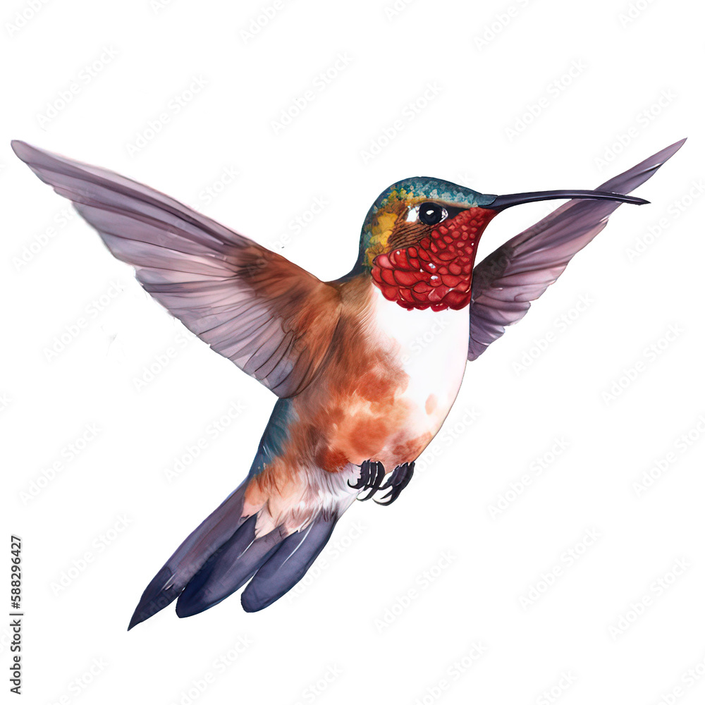 Obraz premium hummingbird watercolor isolated on white background