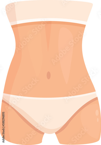 Fit body icon cartoon vector. Woman abdomen. Female loss weight