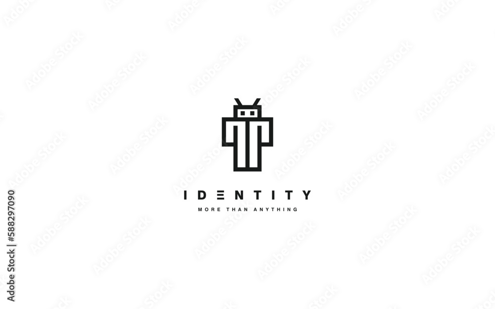 Trendy robot logo template with modern style. Trendy robot logo template with modern style.