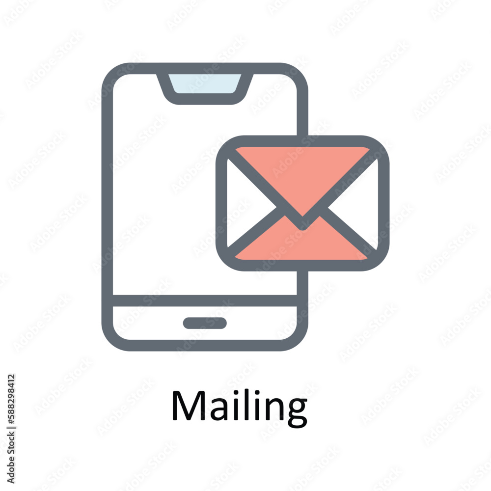 Mailing Vector Fill outline Icons. Simple stock illustration stock Mailing Vector Fill outline Icons. Simple stock illustration stock