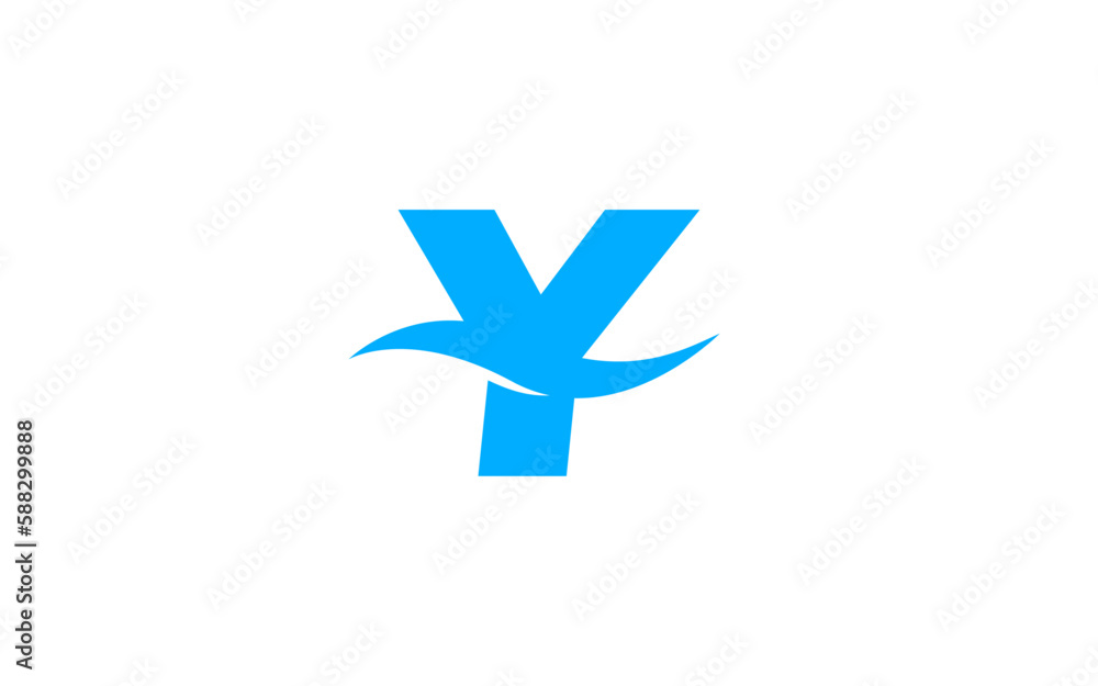 Y Logo with wave letter concept for template Y Logo with wave letter concept for template