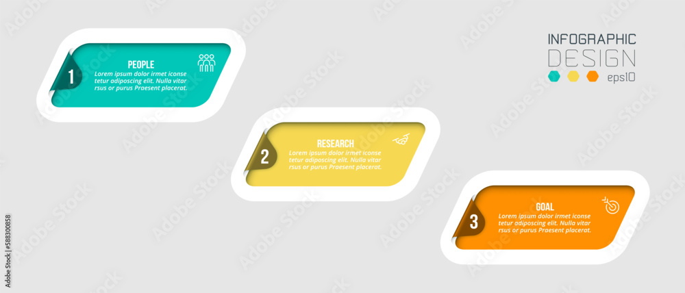 Infographic template business concept with step.
Infographic template business concept with step.