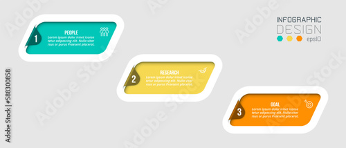 Infographic template business concept with step.
