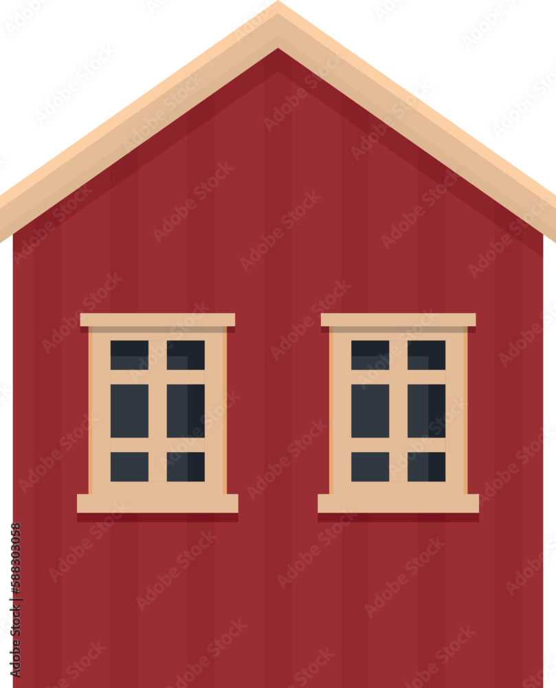 Iceland red house icon cartoon vector. Travel country. Island vacation Iceland red house icon cartoon vector. Travel country. Island vacation