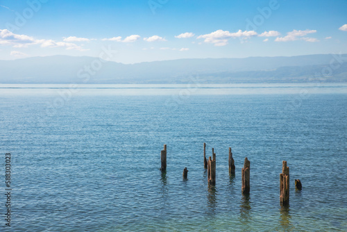 View of Lake leman from Thonon-les-bains France 