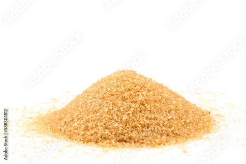 Crystals cane sugar isolated on white