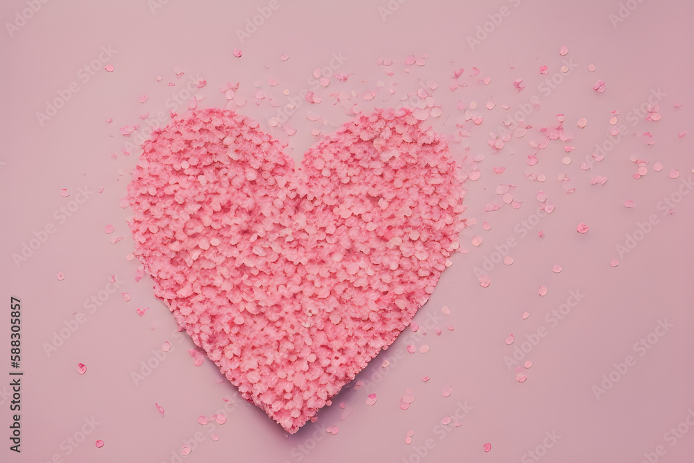 pink heart on a pink background, generative ai