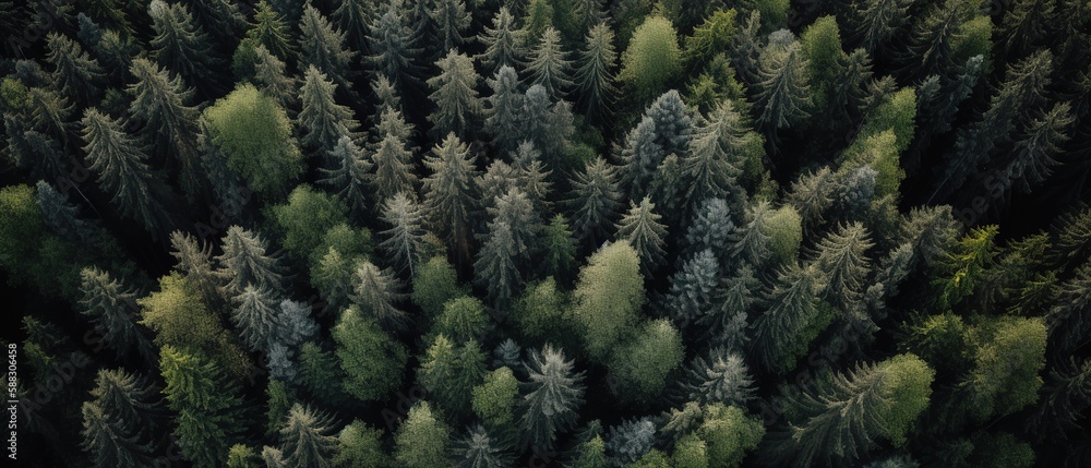Beautiful bird's-eye view of the rainforest.Aerial view. Panoramic shot. Generative AI Beautiful bird's-eye view of the rainforest.Aerial view. Panoramic shot. Generative AI