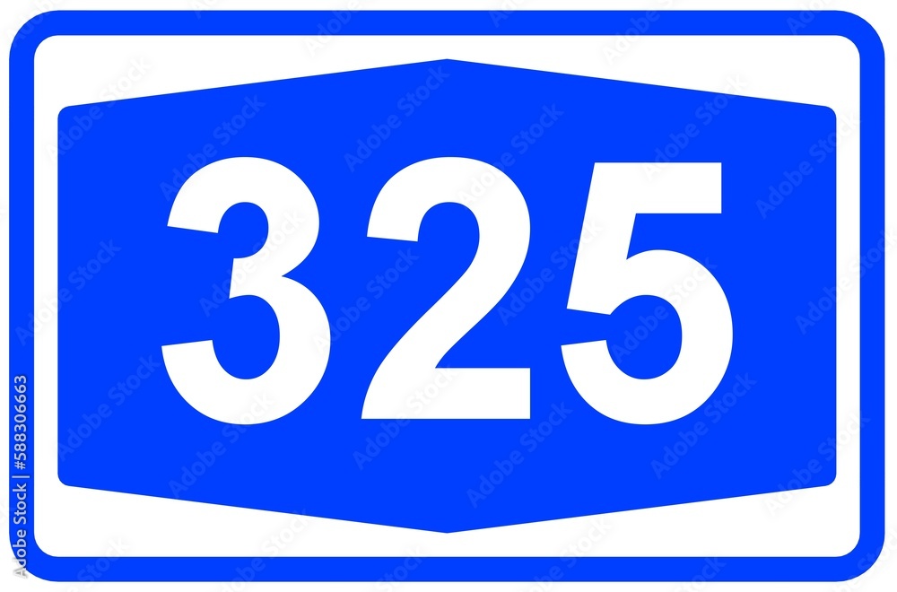 Illustration eines Autobahnschildes der Autobahn 325 in Deutschland Illustration eines Autobahnschildes der Autobahn 325 in Deutschland