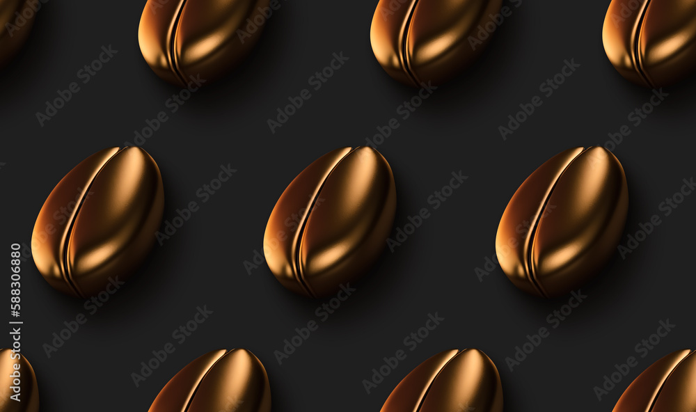 Fototapeta premium Roasted coffee beans seamless pattern