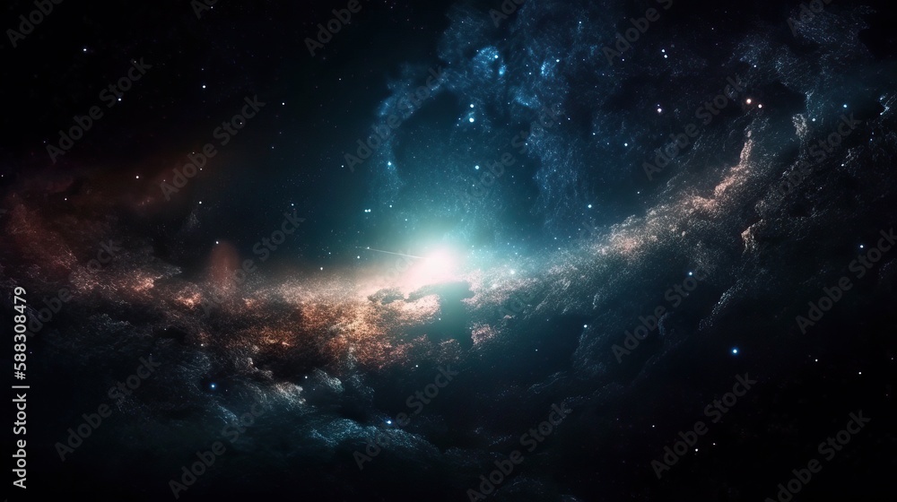 Star dust and milky way far and deep in space, astronomical studies and research, space background, generative AI Star dust and milky way far and deep in space, astronomical studies and research, space background, generative AI