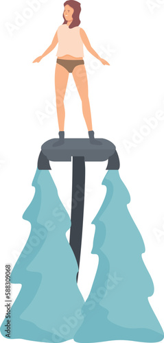 Flyboard icon cartoon vector. Sea water. Summer sport