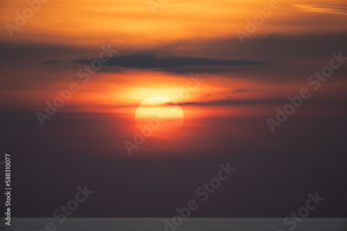 Fiery orange sunset from the coast of Cornwall © Mark Hunter