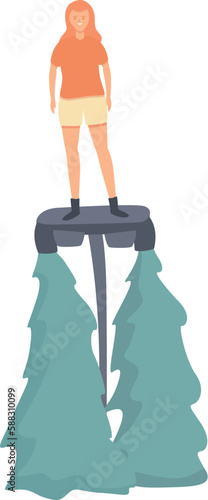 Extreme flyboard icon cartoon vector. Water sea. Ocean adventure