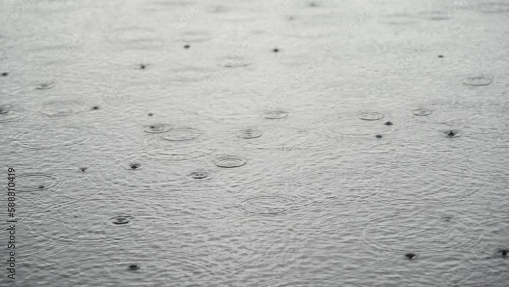 Heavy rain falling on a road
Heavy rain falling on a road