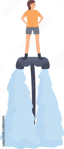 Adventure flyboard icon cartoon vector. Sea water. Action travel