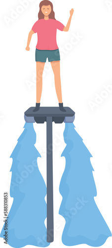 Flyboard activity icon cartoon vector. Water sea. Travel surf