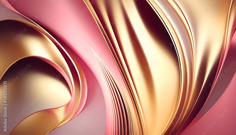 Obraz premium メタリックなピンクとゴールドの背景 Generative AI