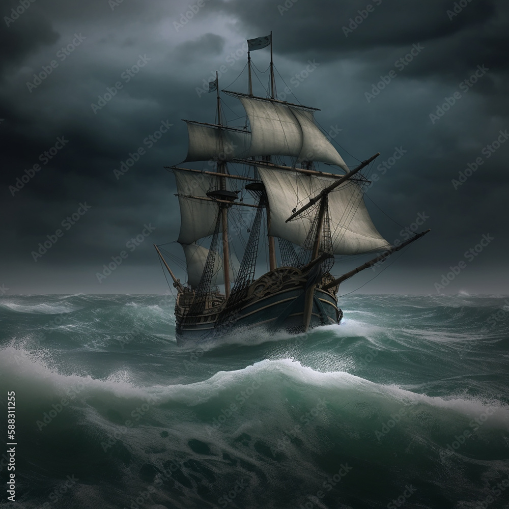 Obraz premium ship in the ocean