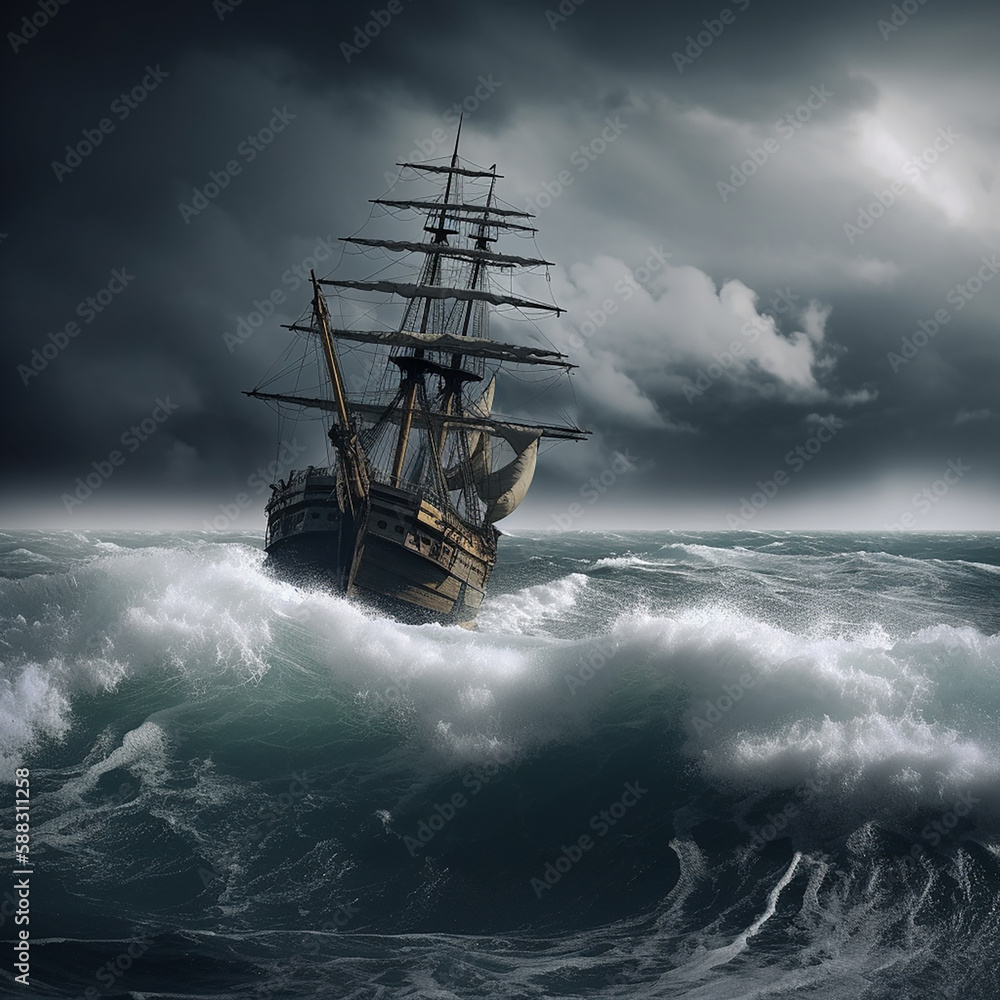 Obraz premium ship in the ocean