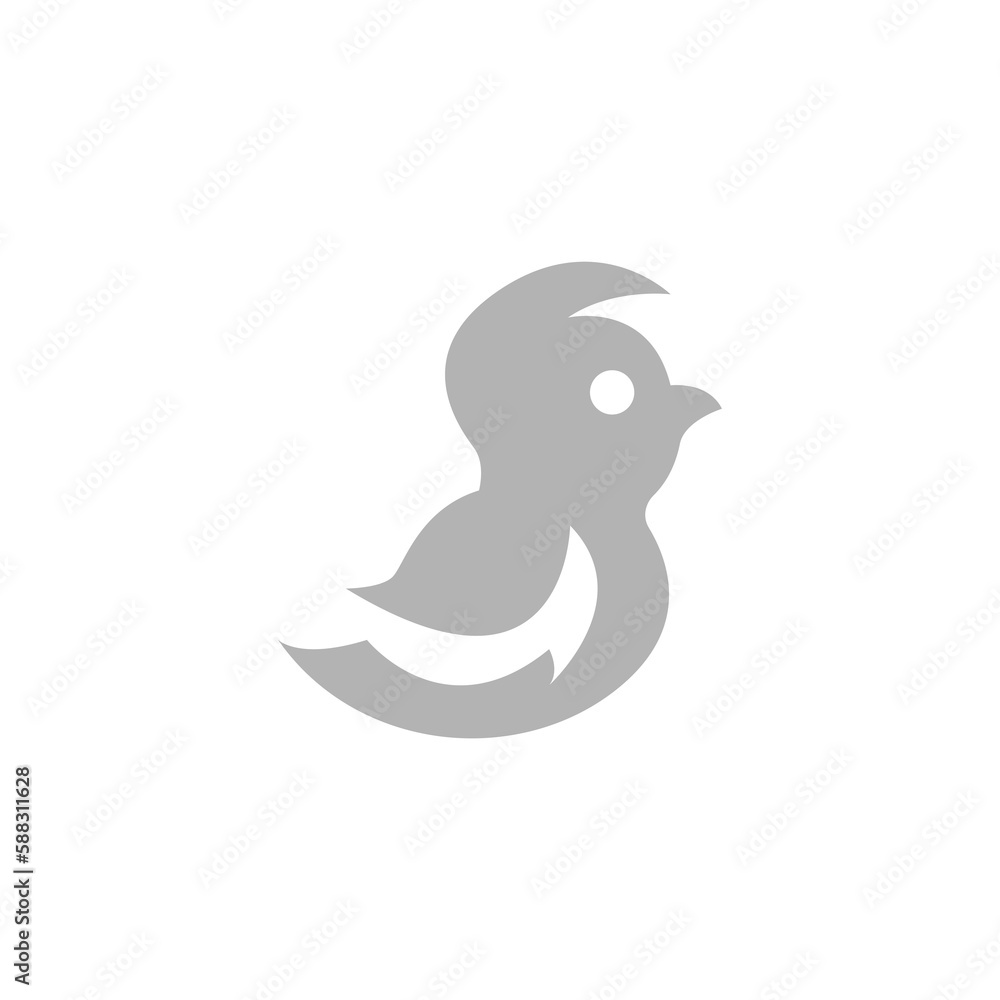 Fototapeta premium bird icon on a white background, vector illustration