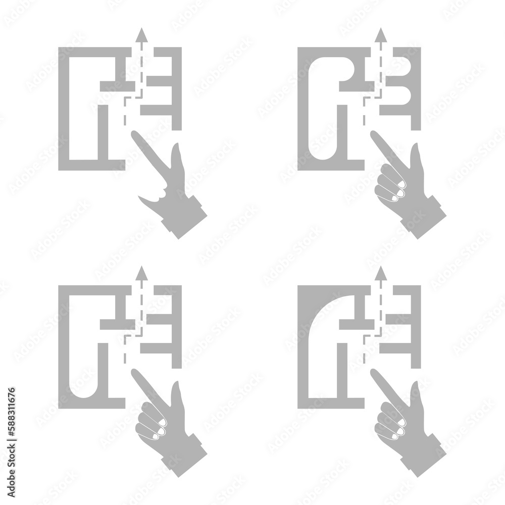hand and maze icon, puzzle concept, vector illustration hand and maze icon, puzzle concept, vector illustration