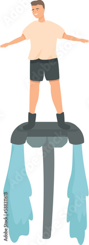 Water flyboard icon cartoon vector. Summer sport. Extreme beach