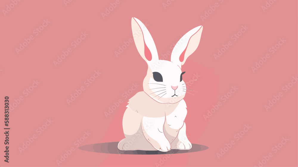Obraz premium Cute Easter bunny vector illustration 2D flat style