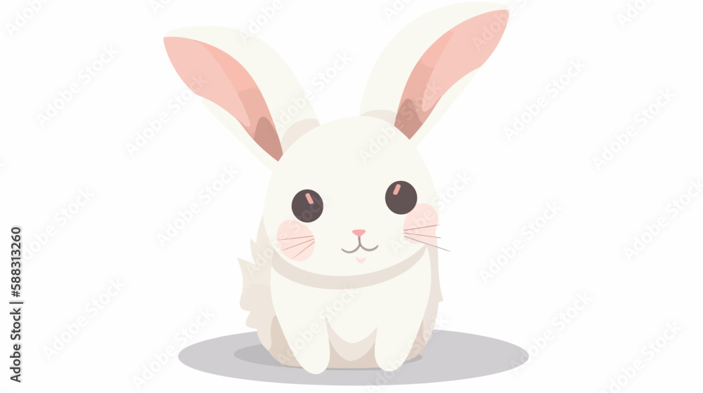 Obraz premium Cute Easter bunny vector illustration 2D flat style