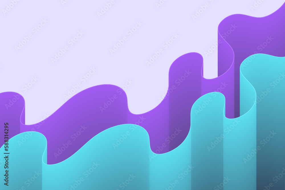 Abstract wavy shape background design in color